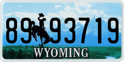 WY license plate 8993719