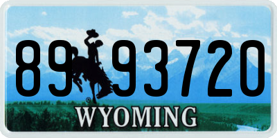 WY license plate 8993720