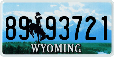 WY license plate 8993721
