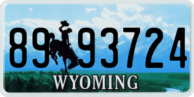 WY license plate 8993724