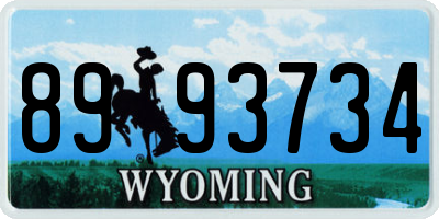 WY license plate 8993734