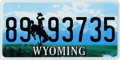 WY license plate 8993735