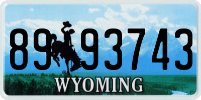 WY license plate 8993743
