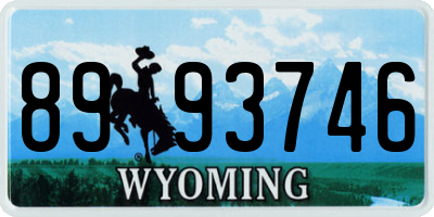 WY license plate 8993746