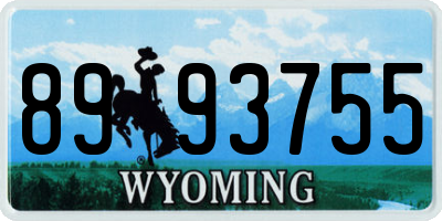 WY license plate 8993755
