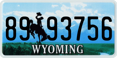 WY license plate 8993756