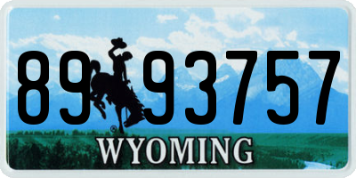 WY license plate 8993757