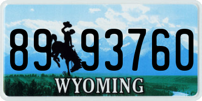 WY license plate 8993760