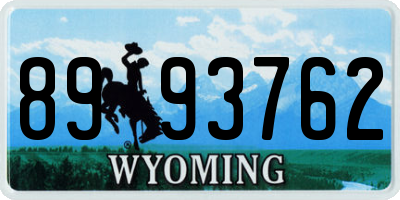 WY license plate 8993762