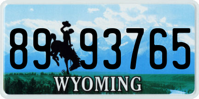 WY license plate 8993765