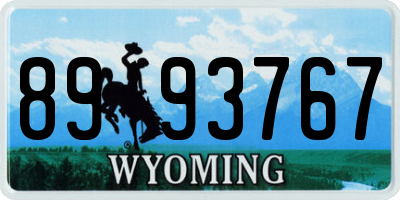 WY license plate 8993767