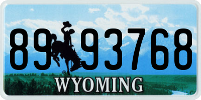 WY license plate 8993768