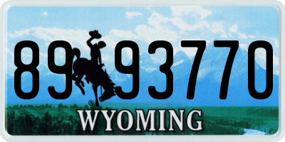 WY license plate 8993770