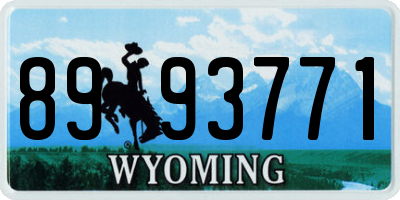 WY license plate 8993771