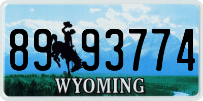 WY license plate 8993774