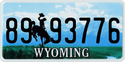 WY license plate 8993776