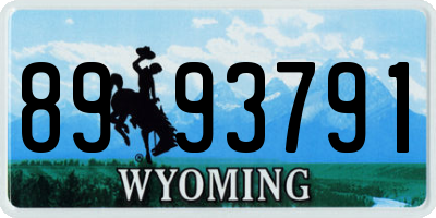 WY license plate 8993791