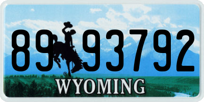 WY license plate 8993792