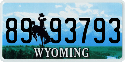 WY license plate 8993793