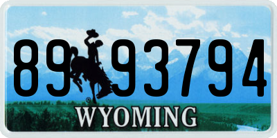 WY license plate 8993794
