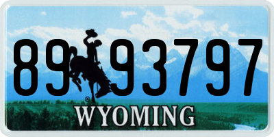 WY license plate 8993797