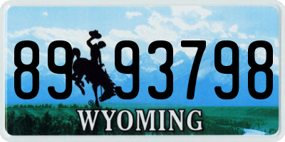 WY license plate 8993798