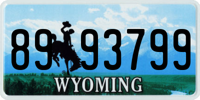 WY license plate 8993799