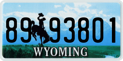 WY license plate 8993801