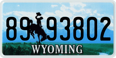 WY license plate 8993802