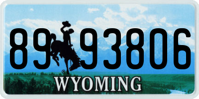 WY license plate 8993806