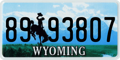 WY license plate 8993807