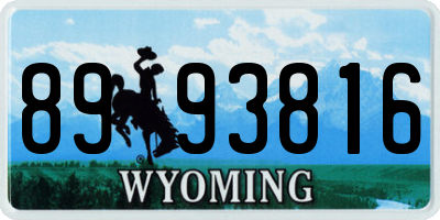 WY license plate 8993816