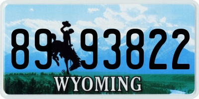 WY license plate 8993822