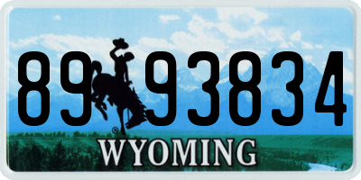 WY license plate 8993834