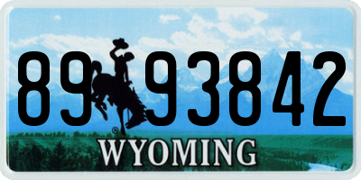 WY license plate 8993842