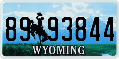 WY license plate 8993844