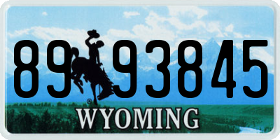 WY license plate 8993845