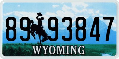 WY license plate 8993847