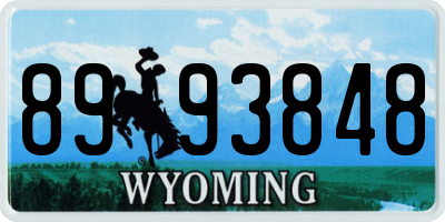 WY license plate 8993848