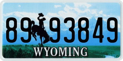 WY license plate 8993849