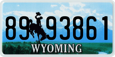WY license plate 8993861