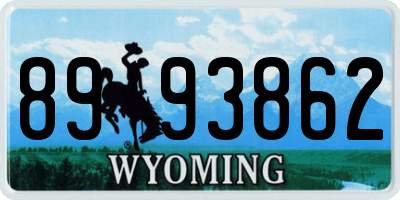 WY license plate 8993862