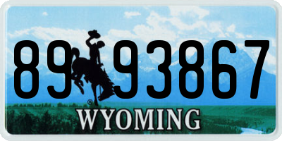 WY license plate 8993867