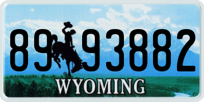 WY license plate 8993882