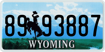 WY license plate 8993887