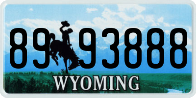 WY license plate 8993888