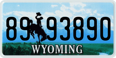 WY license plate 8993890