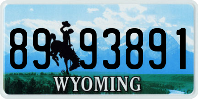 WY license plate 8993891