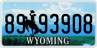 WY license plate 8993908