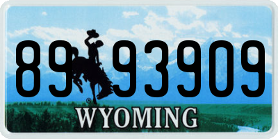 WY license plate 8993909